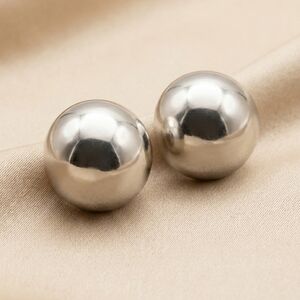 Vintage Sterling Silver Dome Clip On Earrings